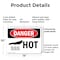 Signmission Hot Surface Sign, 10 in H x 14 in W, Plastic, Hot OS-2PACK-DS-P-1014-L-1357 - alternate 8